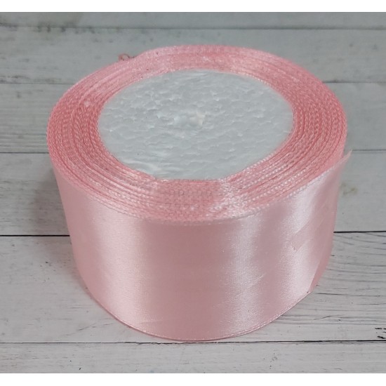 ОПТ Ленты атласные однотонные 5 см*25 ярдов цв. светло-розовый 04, цена за катушку